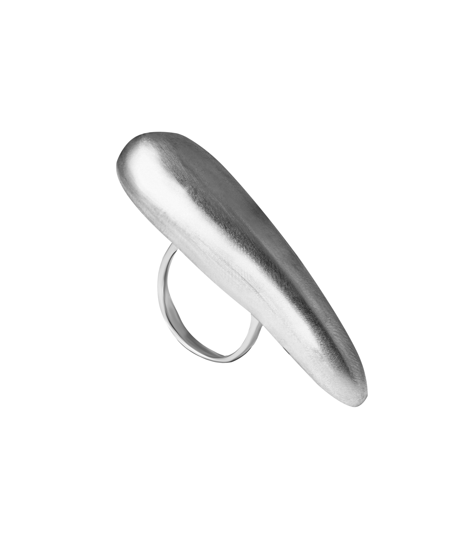 ARCHE sculptural sterling silver statement ring by BROQ - solid form, matte finish, handcrafted in Ukraine